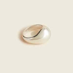 NEW J. Crew Sculptured Orb Silver Mirror Ring Size 5